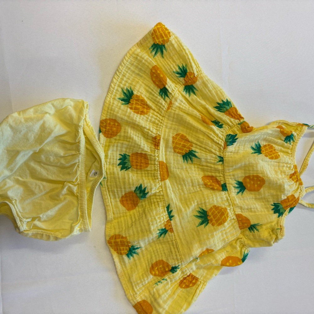Cat & Jack Yellow Pineapple Print Dress Set